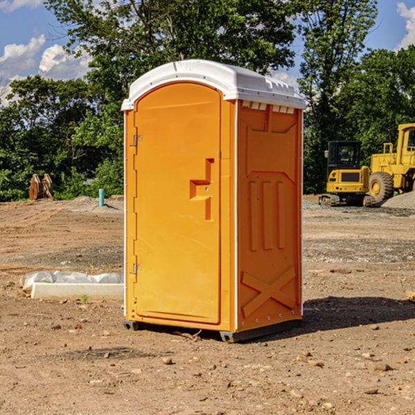 how often are the portable restrooms cleaned and serviced during a rental period in Klemme IA